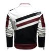 Mens Leather Jackets Motorcycle Stand Collar Zipper Male Pu Coats Biker Street Faux Leather Fleece Bomber Jacket Outerwear