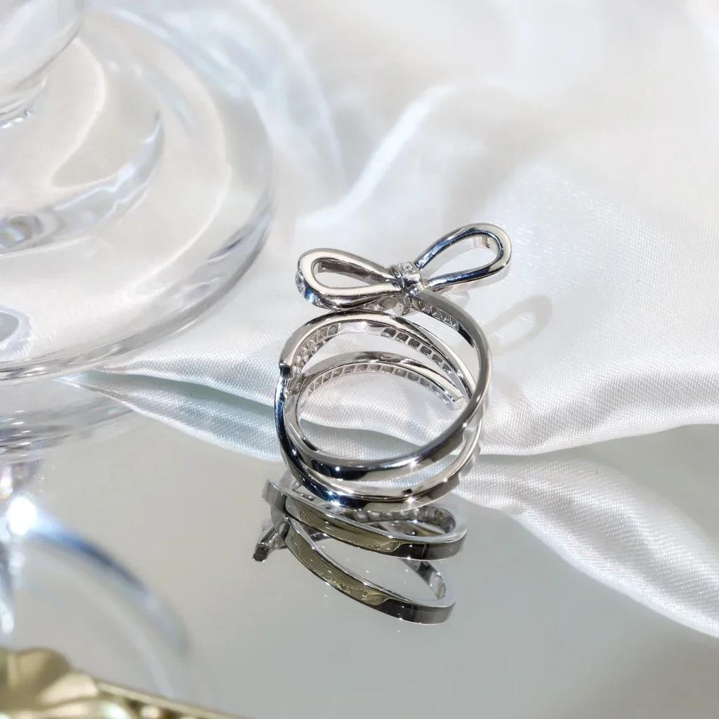Musla Design Anello Vintage Hot Sale Decorazione in Cristallo Imitazione Diamante Fiocco Anello Multistrato È Super Bello Anelli da Matrimonio