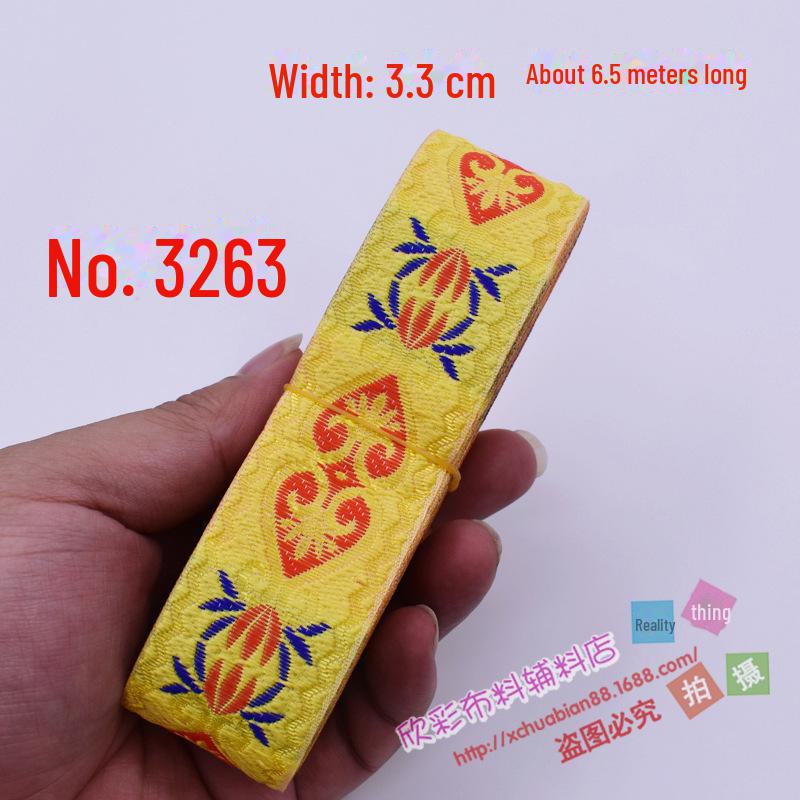 3.3cm Wide Ethnic Miao Buyi Lace Ribbon - Decorative Clothing Accessory