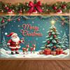 Xmas Decor Banner Colorful Ornaments Festive Banner Christmas Decoration Banner Reindeer Pattern For Family Party Christmas Eve