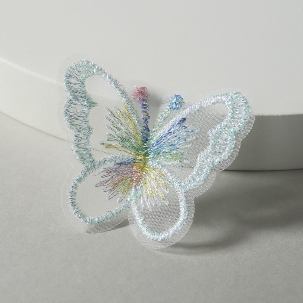 20Pcs Single layer Golden Thread Butterfly Appliques  Bridal Hair Accessories