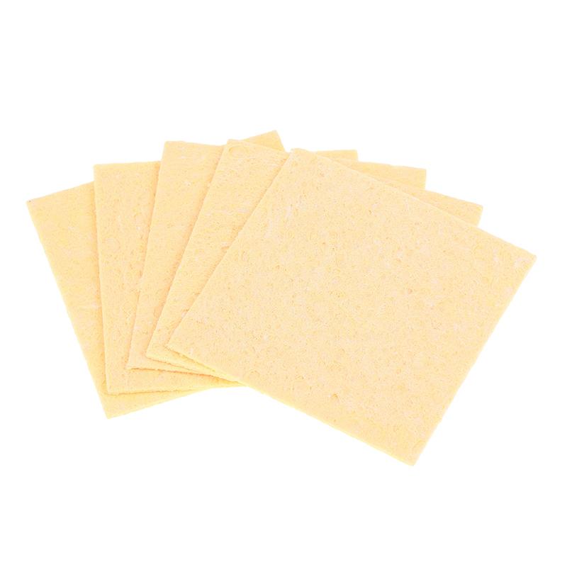5Pcs 6*6Cm Soldering Yellow Clean Sponge Solder Tip Cleaning Sponges Cleaner Pads Desoldering Soldering Iron Accessories