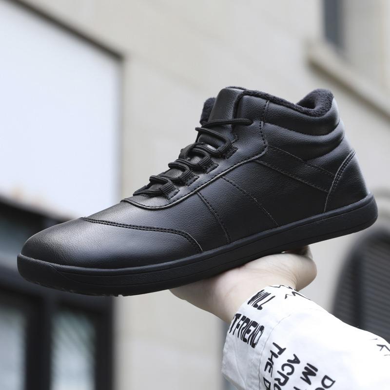 

Осень и зима новая большая размерная обувь из хлопка с высоким верхом мужская повседневная обувь с флисовой подкладкой и высоким верхом обувь для скейтборда обувь с широким носком 46