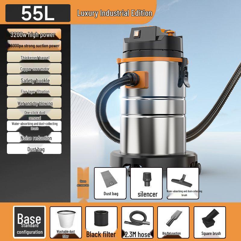 High Suction Vacuum Cleaner for Wet/Dry Use - Ideal for Initial and Grout Cleaning, Car Washing, and Industrial Needs