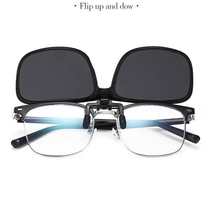 Polarized Clip On Sunglasses Anti-Glare Flip Up Photochromic Polarised Sunglasses for Driving Travel GZW