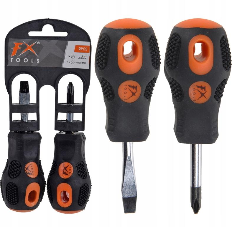 Short Phillips flat screwdriver set of 2