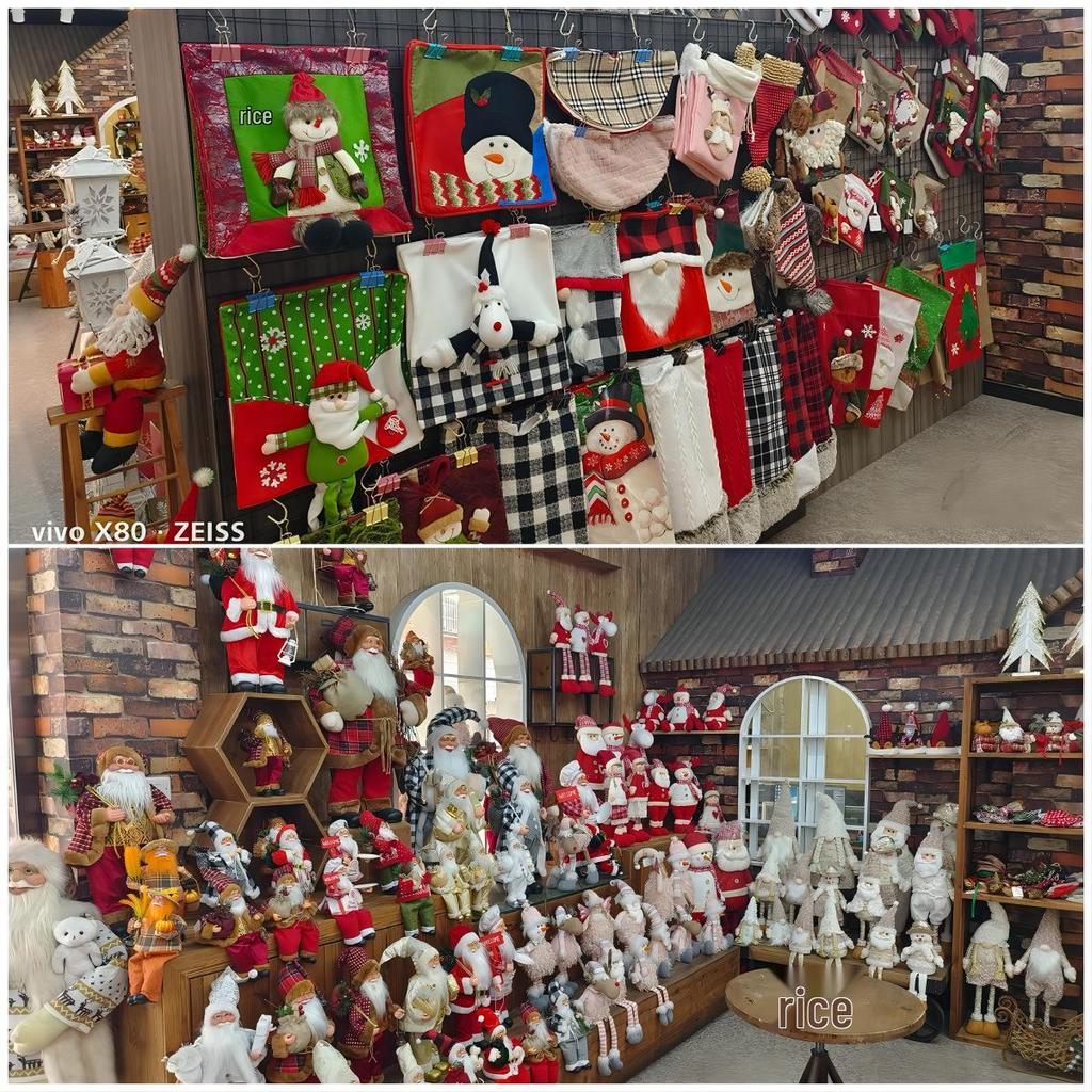 Cross-border Reindeer Plush Toy: Green Fabric Fawn Christmas Ornament for Hotel Window Display