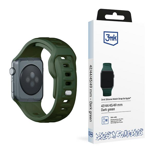 Pasek Silikonowy 3Mk Silicone Watch Strap Do Apple Watch 42/44/45/49Mm Ciemnozielony
