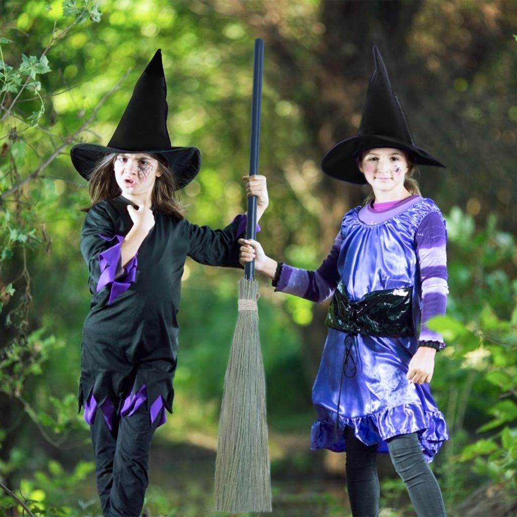 Halloween Witch Broom Plastic Witch Broomstick Broom Props Witch Broom