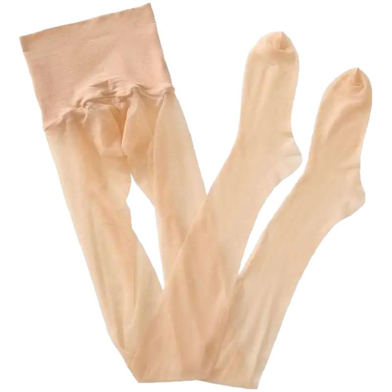 Aurora Seidig Glatte Ultra-Dünne High-Waist Schwarze Strumpfhose mit Glänzendem Öligem Schimmer