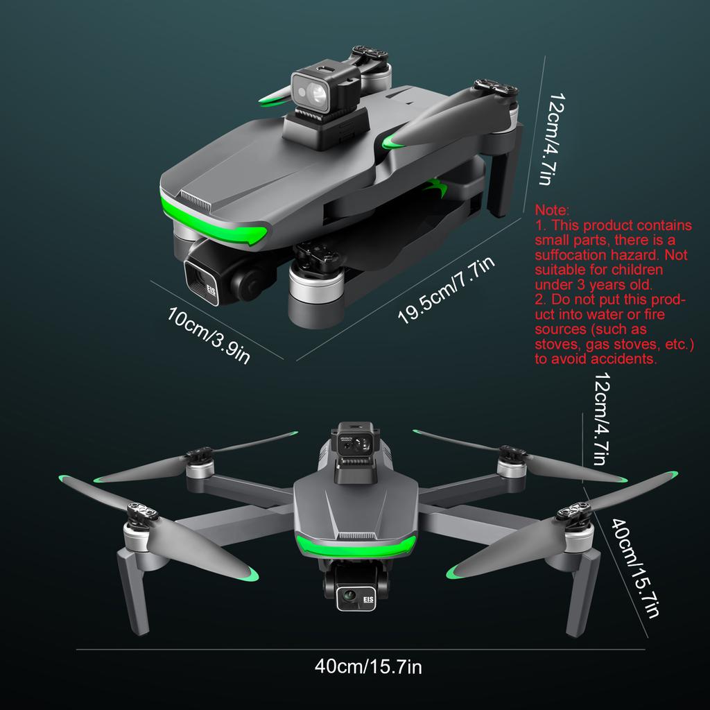 Quadcopter with 2.7K Camera, 3 Axis Gimbal GPS FPV Foldable 5G Aircraft with Brushless Motor, Waypoi