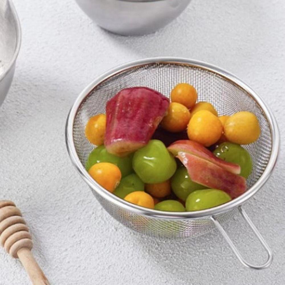 2Pcs/set Rust Proof Stainless Steel Colander Fine Mesh Food Strainer  Food Prep