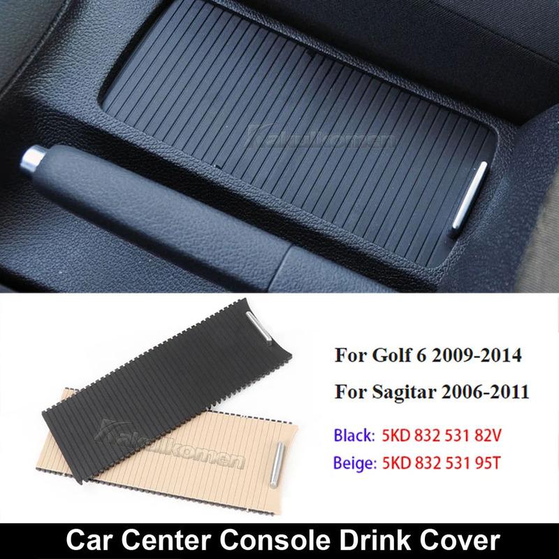For VW Golf 6 2009-2014 Sagitar 2006-14 Center Armrest BoxCover Plate Cup Holder Pull Curtain Glove Box Sliding Cover 5KD832531