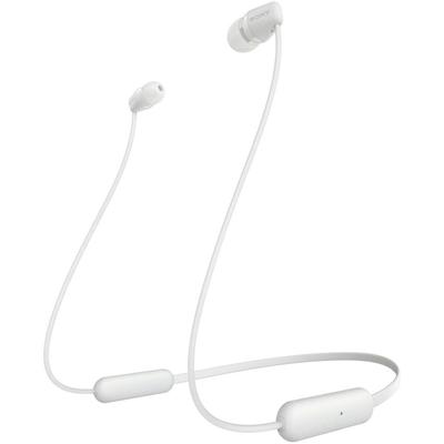 Sony Sem Fio Bluetooth Até 15 Horas Contínuas com Fones de Ouvido WC WI-C200 Compatíveis, Reprodução, Microfone, Modelo, Branco, WI-C200