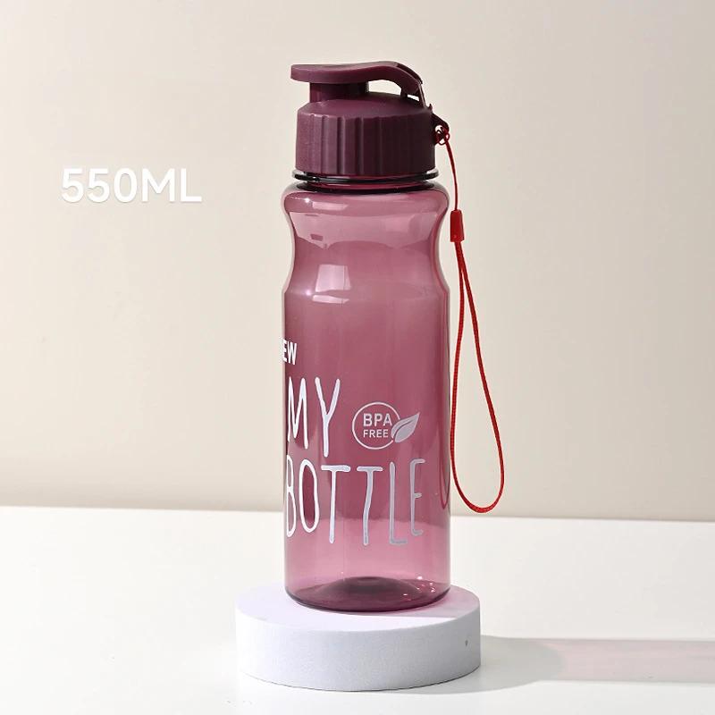 BPA Free 550ml WaterCup Sport Water Bottle Lightweight Water Cup PET Water Container Anti-drop Outdoor Use Rope Gift Mug Drinkware