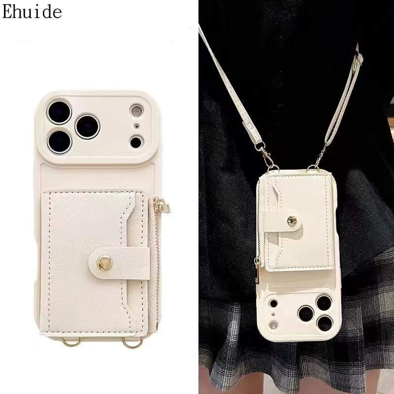 Wallet Lanyard Case for Xiaomi 15T Redmi Note 15 Pro Plus 14 15C 13 Card Slots Crossbody Strap Leather Fashion Zipper Bag Cover