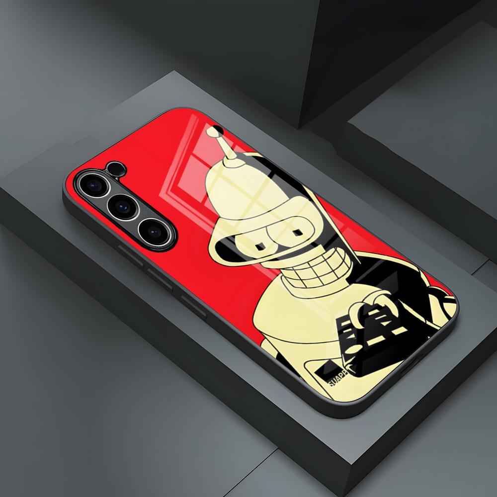 

Чехол для телефона F-Futurama Anime B-Bender Для S24 Ultra Samsung S23 Fe S22 S20 S21 Plus Galaxy A54 A34 A24 A53 Note 20 Стеклянная крышка Samsung s21