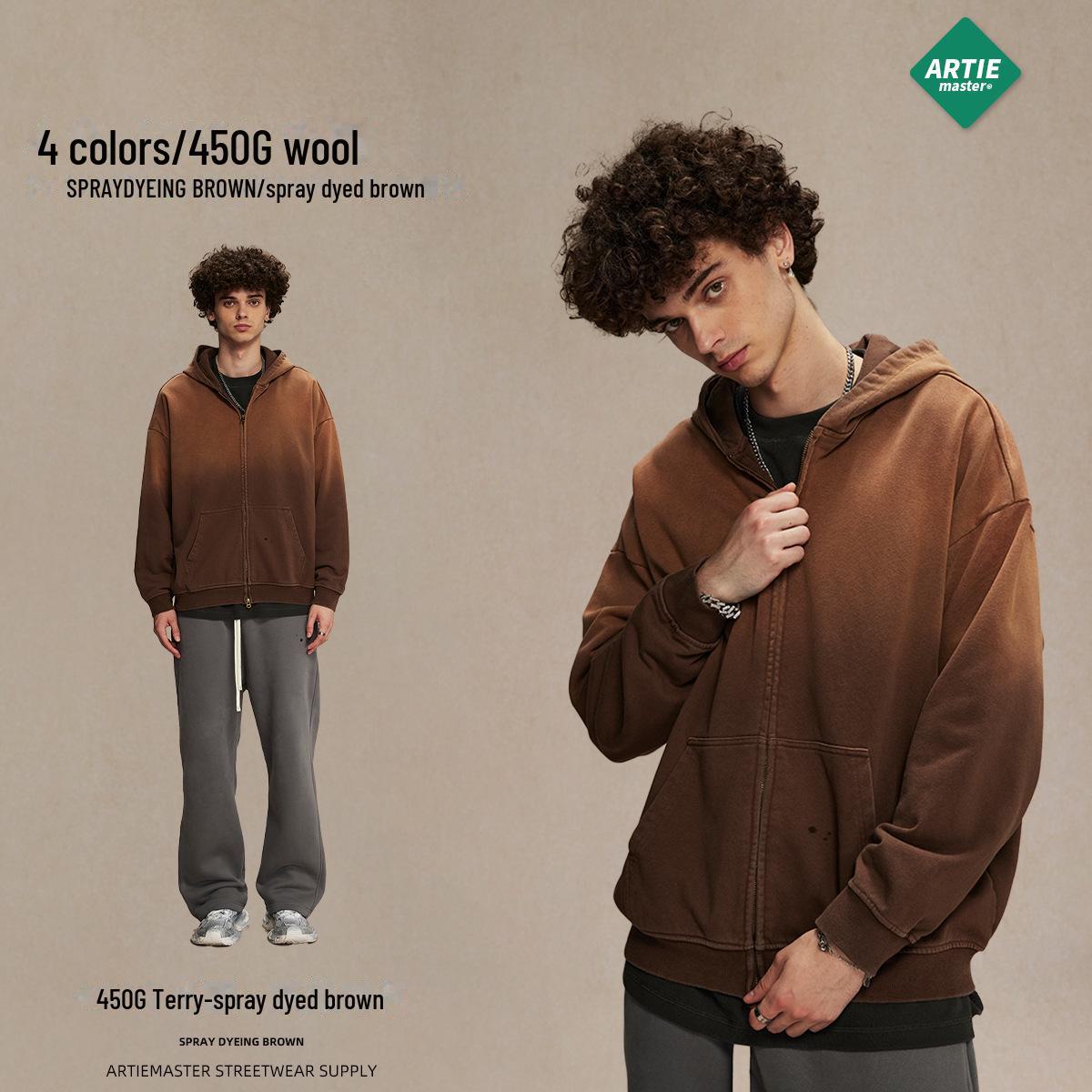 

Мужская толстовка ARTIE в стиле ретро с распылением на молнии | Коллекция осень/зима 2024 г. XL коричневый