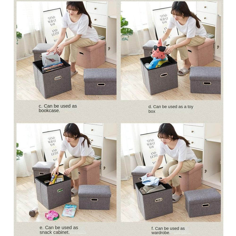 Large-Capacity Shoe Changing Stool Foldable Storage Footrest Fashion Storage Stool  Foot Rest