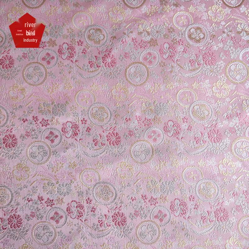 

Pink Circle Floral Jacquard Fabric Vest with Decorative Box Packaging Pink Circle Price per Meter