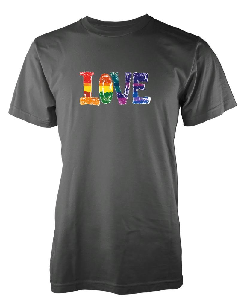 

Pride Love Word Equality Respect Rainbow LQBTQ Unique Tshirt Adult and Kids L