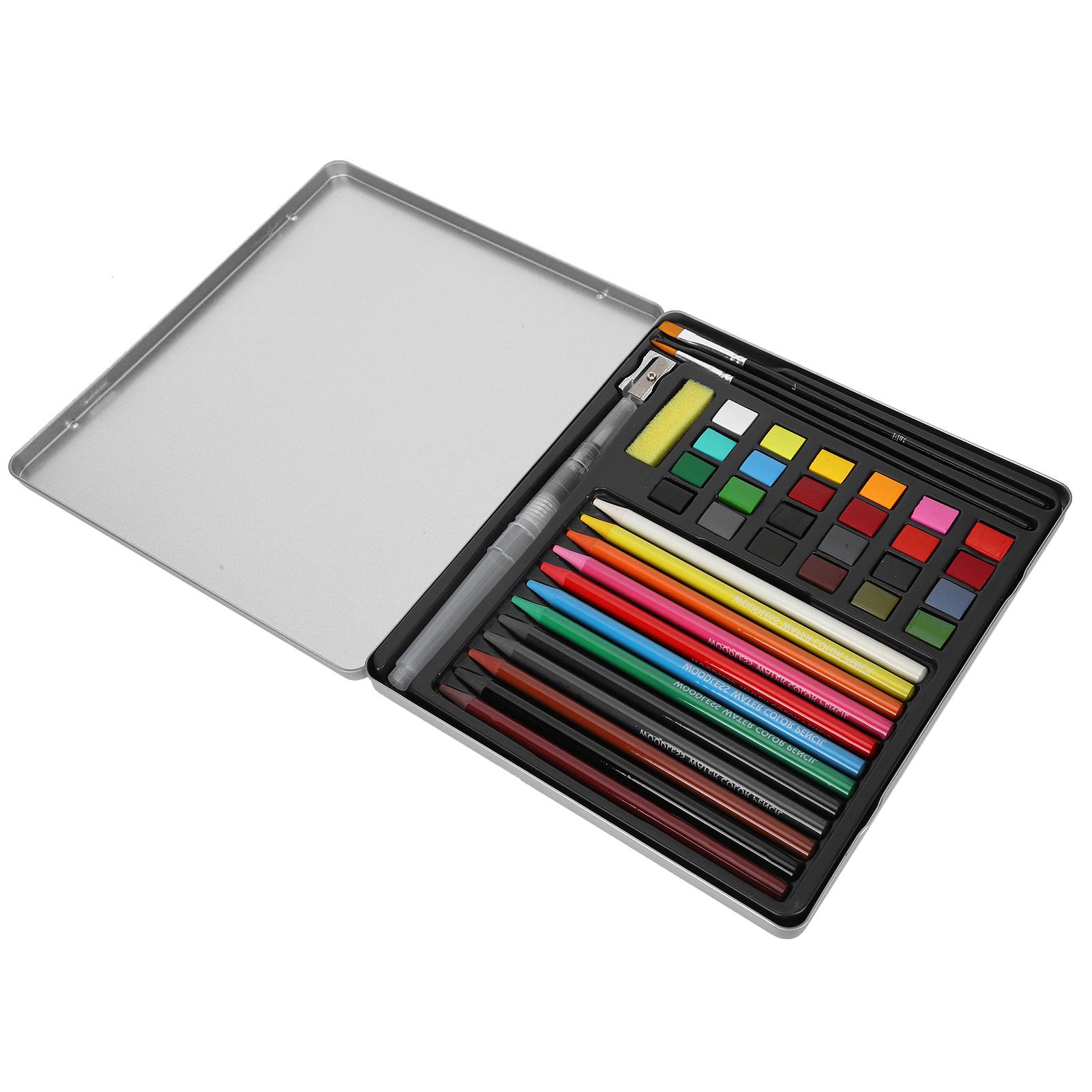 

42Pcs Watercolor Paint Set Solid Paint WoodFree Water Soluble Colored Pencil Art Supplies
