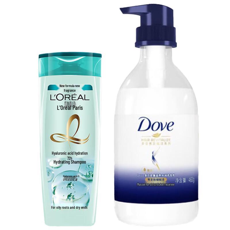 Dove Nourishing Body Wash & L Oréal Hyaluronic Acid Shampoo Set