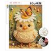 DIY Framed Pearl Painting Kit Cute Chick with Butterfly Pattern Sparkling Bead Canvas Creative Handmade Craft Gift for Women Adults