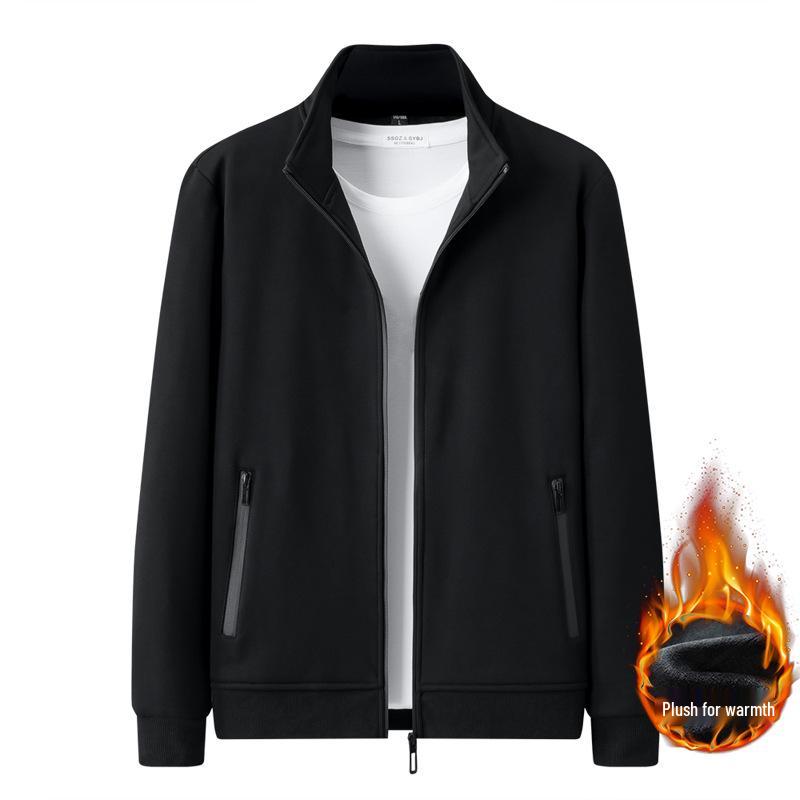 Men's Thickened Velvet Cotton Casual Suit: Middle-aged Father's Two-piece Sports Jacket and Pants Set