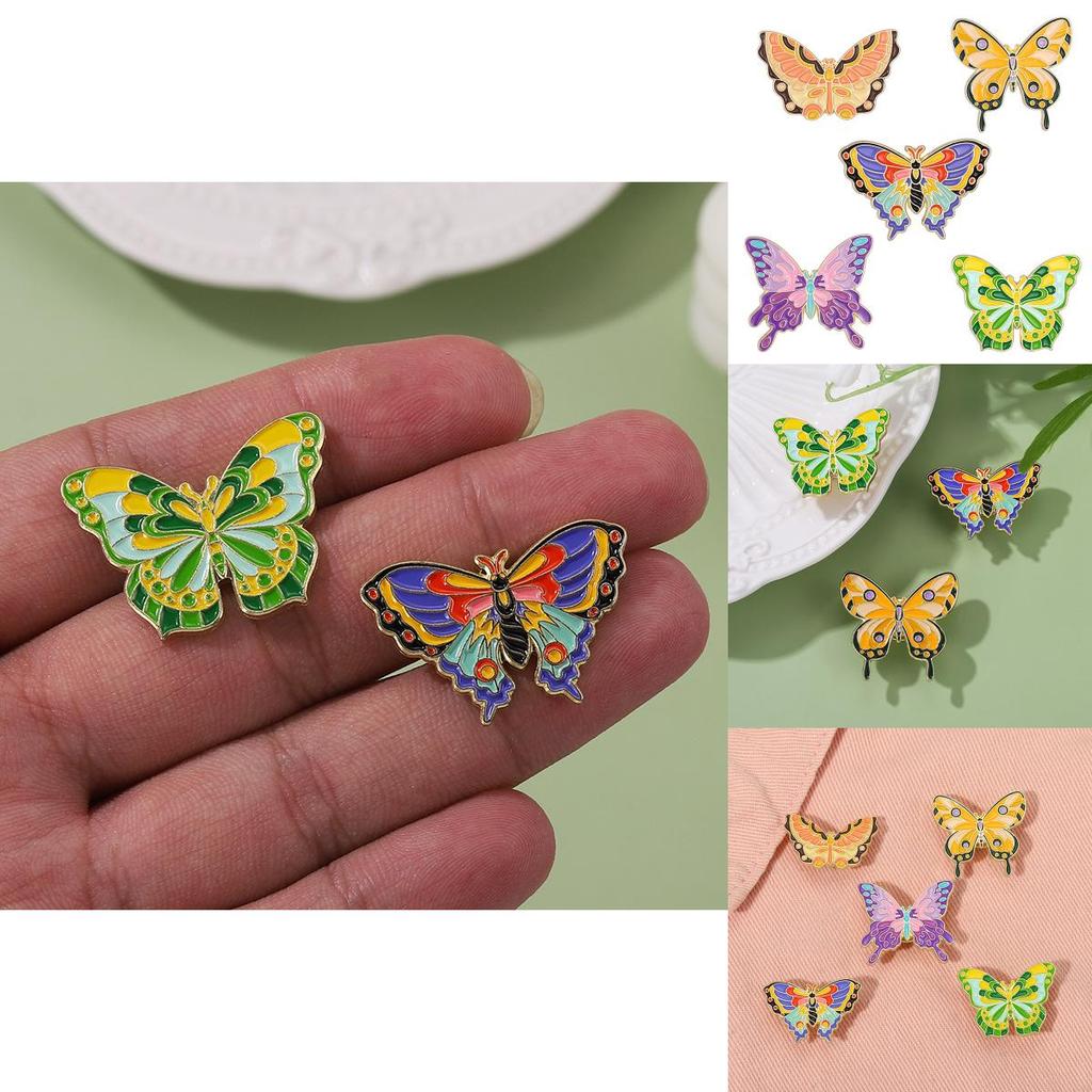 Creative Purple Butterfly Enamel Brooch Stunning Animal Floral Design For Men And Women