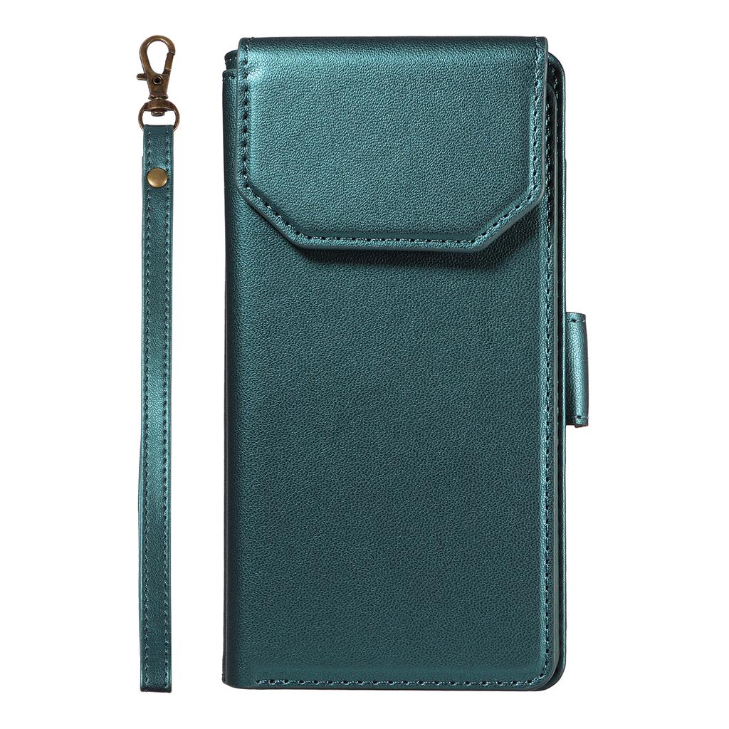 For iPhone 14 Pro Max Case with Multi-Card Holder and Strap PU Leather Phone Cover Stand
