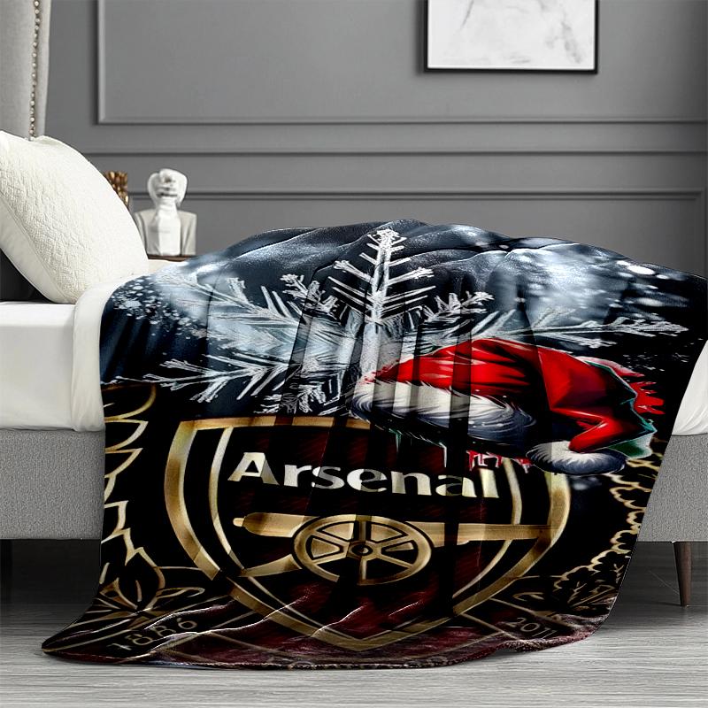 Coperta Stampata Arsenal F.C. - Morbida e Confortevole, per Camera da Letto, Viaggio, Divano, Decorazione Casa - Regalo di Compleanno Natale per Amico