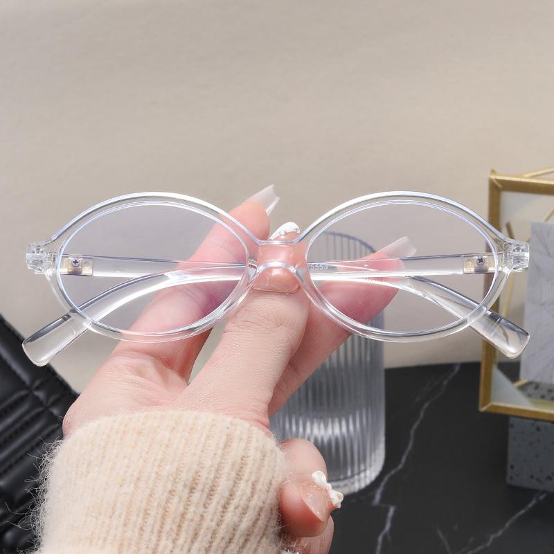 Y2K Retro Oval Frame Anti Blue Light Women's Glasses Sweet Cool Spicy Girl Fashion Leopard Pattern Decorative Glasses