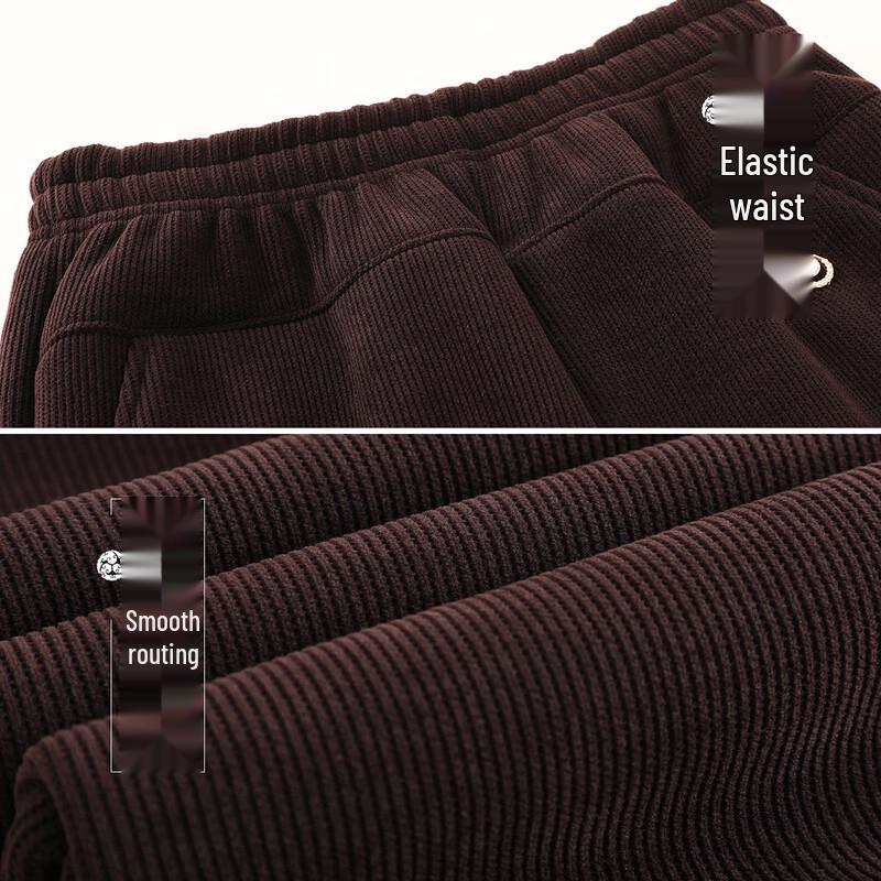 Elderly Women's Fleece-lined Straight Leg Casual Pants