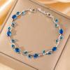 Bracelet Feuille Plaqué Or avec Incrustations de Zircon Hachuré et de Diamant