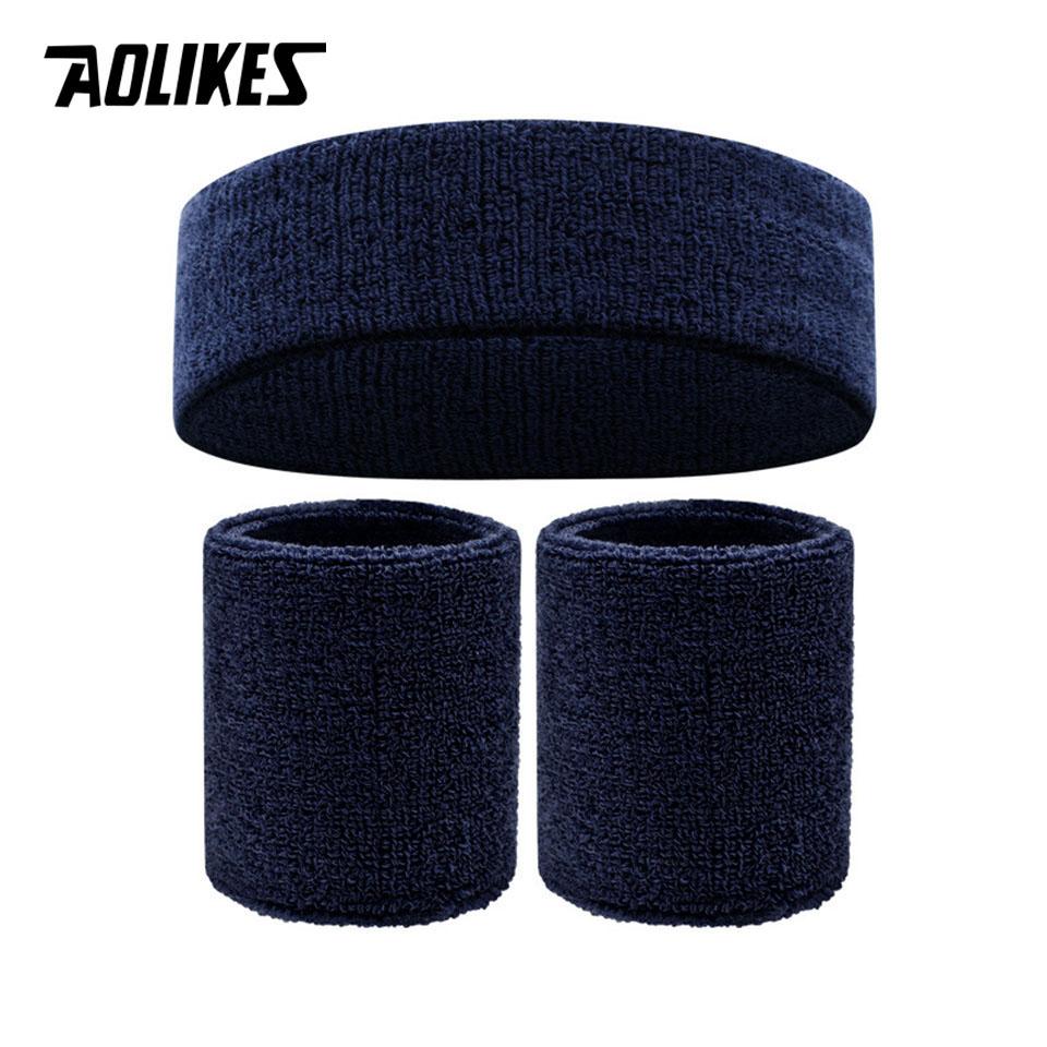 Aolikes Sports Headband Sweatband Stretch Elastic Outdoor Sport Sweat Headband Wristband Women Gym Running Tennis Headwrap