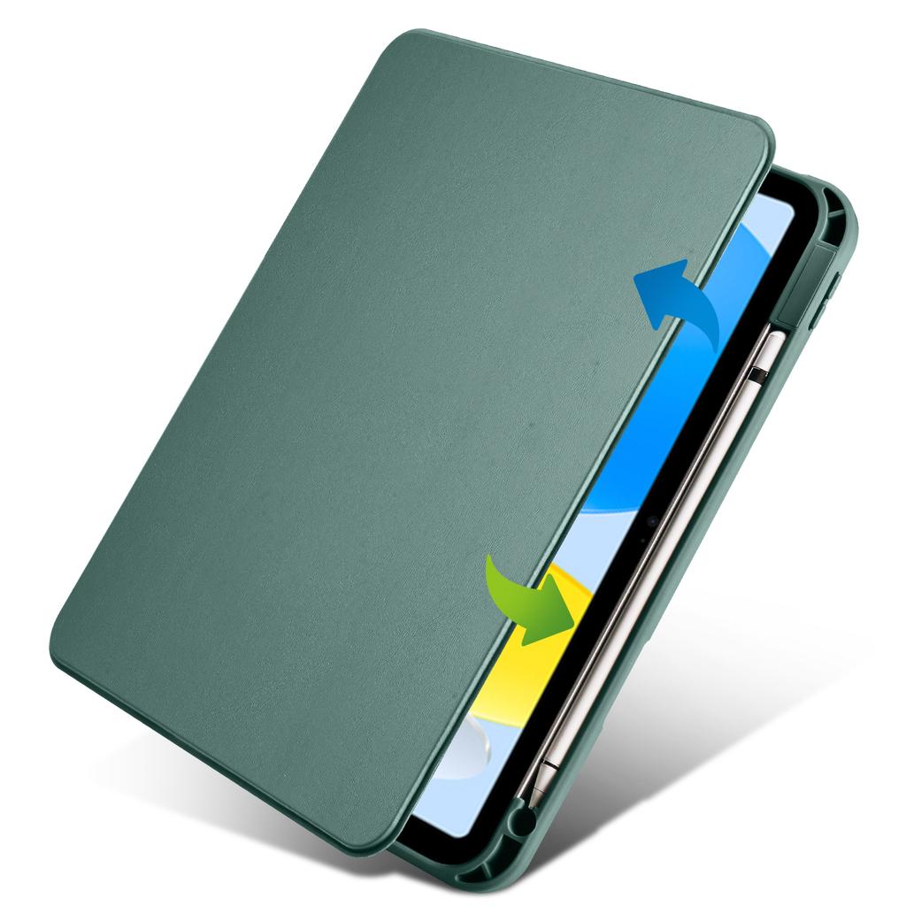 For iPad Air 13 (2025)/(2024) Case with Pen Holder PU Leather+Acrylic Rotating Stand Tablet Cover