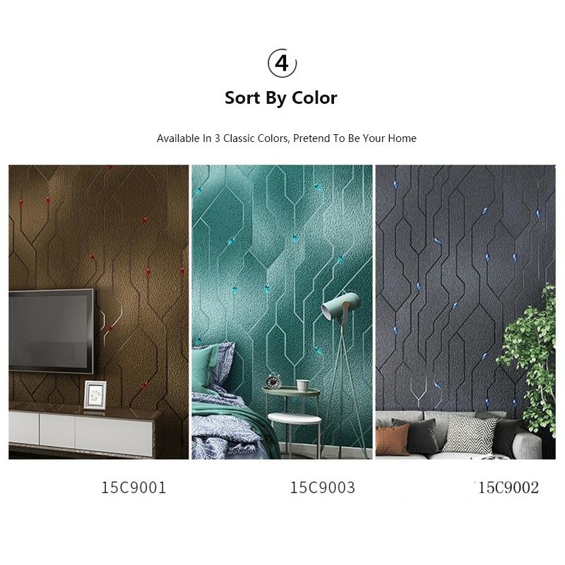 Diatom Mud Pattern Suede Velvet Wallpaper Light Luxury Bedroom Living Room Home Decoration Thickened Foam Non-woven 3D Wallpaper