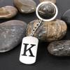 Stainless Steel Alphabet Charm Keychain - Smooth Surface, Retro Style Gift Pendant