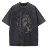 Anime Demon Slayer Printed Tshirt Mens and Womens Washed Tshirt High Quality Vintage Cotton Tshirt Harajuku YK Tops