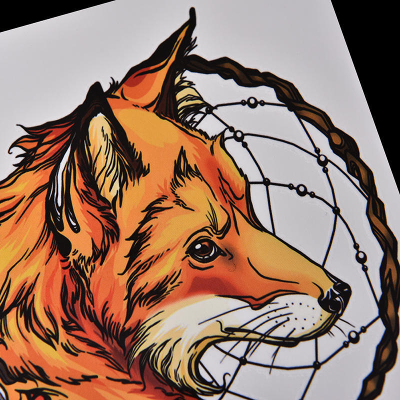 Waterproof Fox Dreamcatcher Temporary Tattoo Large Arm Body Art Tattoos Sticker,