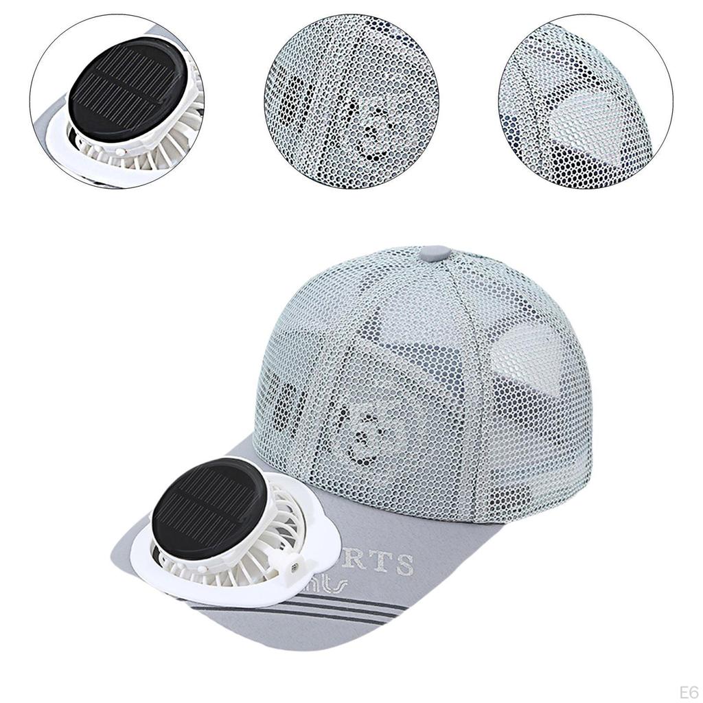 Hat with Solar-Powered Fan for Hiking and Cycling