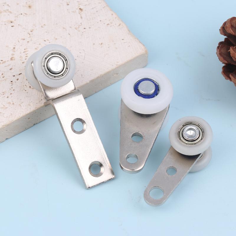 2pcs Curtain Rails Pulleys Sliding Door Pulley Hanging Track Pulley Block For Sliding Door Cabinets Window Hardware