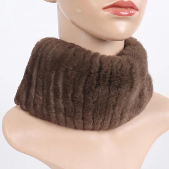 Hot Sale Winter Women Knitted Real Rex Rabbit Fur Scarf Natural Soft Rex Rabbit Fur Scarves Girls Warm Genuine Fur Headband