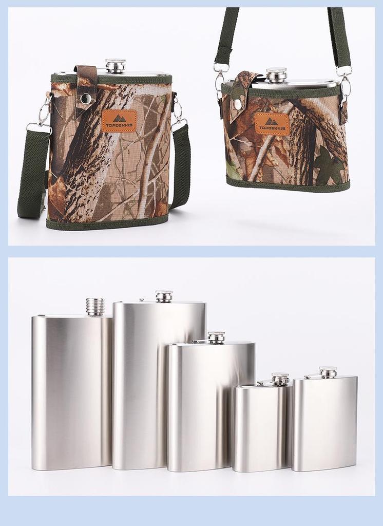 Portable Large Capacity Metal Hip Flask for Outdoor Travel