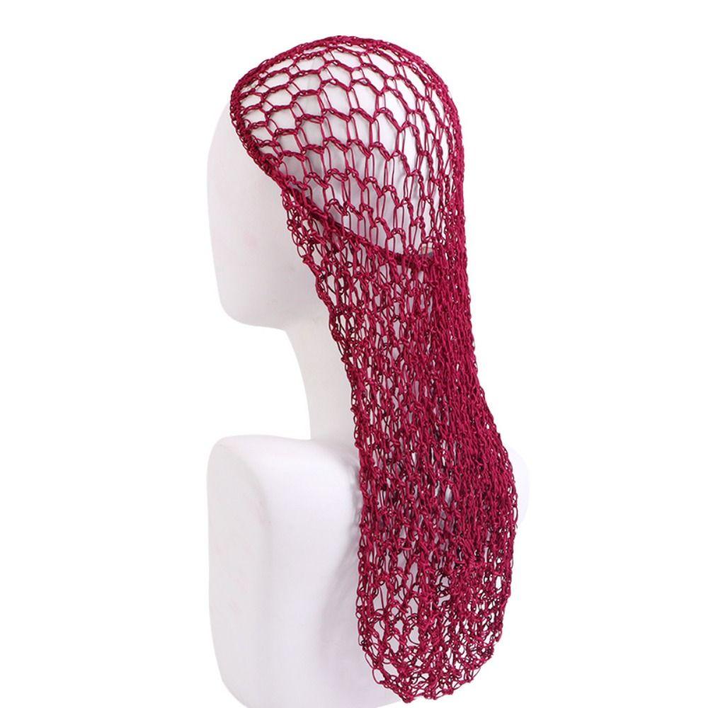 Night Cap Mesh Hair Net Elastic Hair Care Sleeping Hat Fashion Long Crochet Hair Snood  Women
