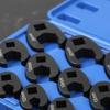 15 Pieces Carbon-Steel Brake-Line Wrench Set Black Finish Hand Tool Size-Stamped