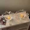 Elegant Glass Flower shaped Candle Holder Tabletop Decor Handmade Floral Decor Elegant Glass Candle Holder Decor Holiday Gift