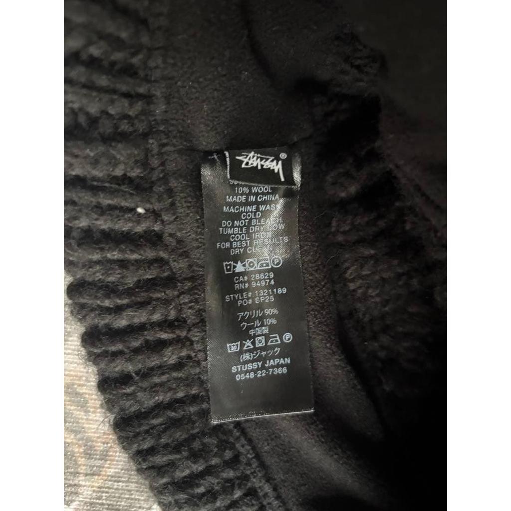 Used STUSSY cable knit beanie black