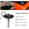 2 PCS Stainless Steel Car Hood P Kit, Quick Release Hood Cover Pin Lock Appearance Kit With Racing Lanyard, Universal Engine Bumper Bonnet Pin For